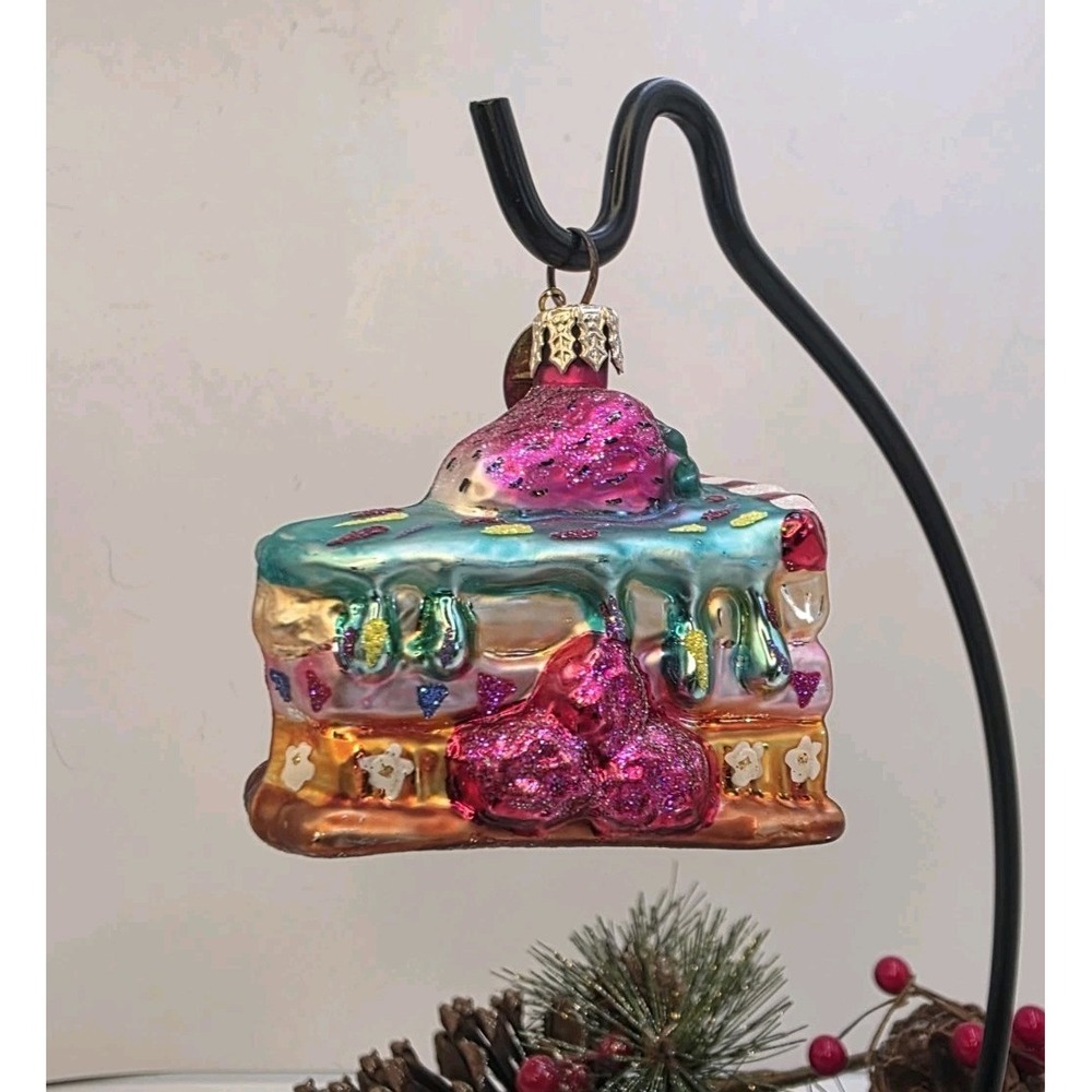 Christopher Radko Berry Cake Gem 2001 Little Gems Glass Christmas Ornament 2.5"